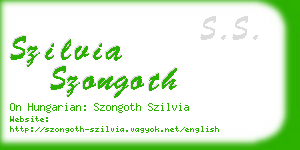 szilvia szongoth business card
